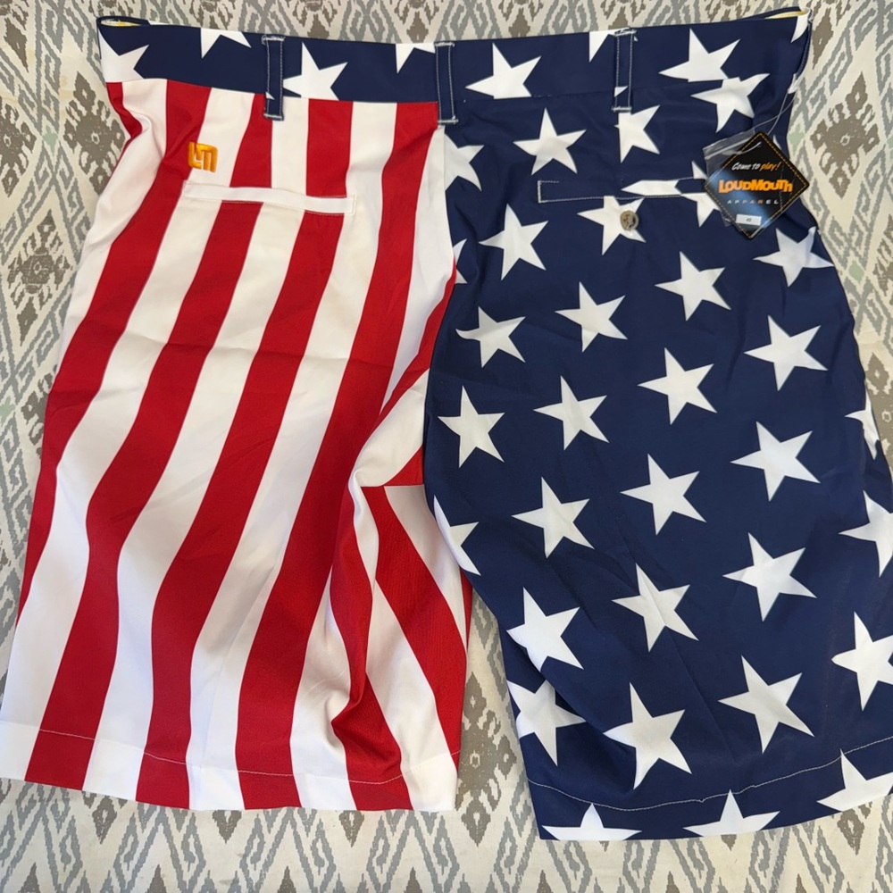 Loudmouth Patriotic Stars and Stripes Men's Shorts - Picture 6 of 7